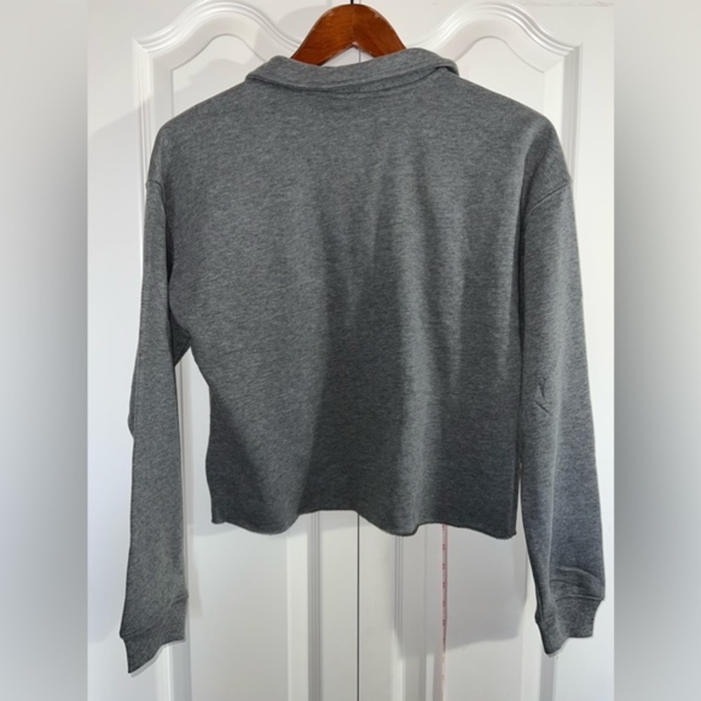 wild fable heather grey cropped three button collared shirt NWT - Picture 3 of 7